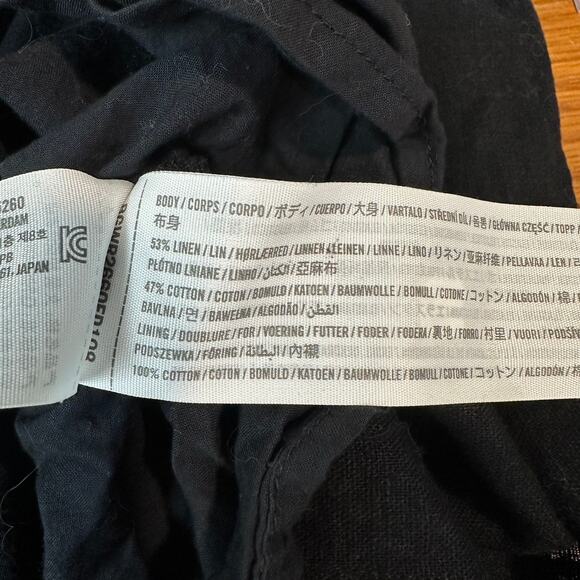 Abercrombie & Fitch Linen Blend Wide Strap Mini Dress Square Neck Sleeveless - Picture 9 of 9